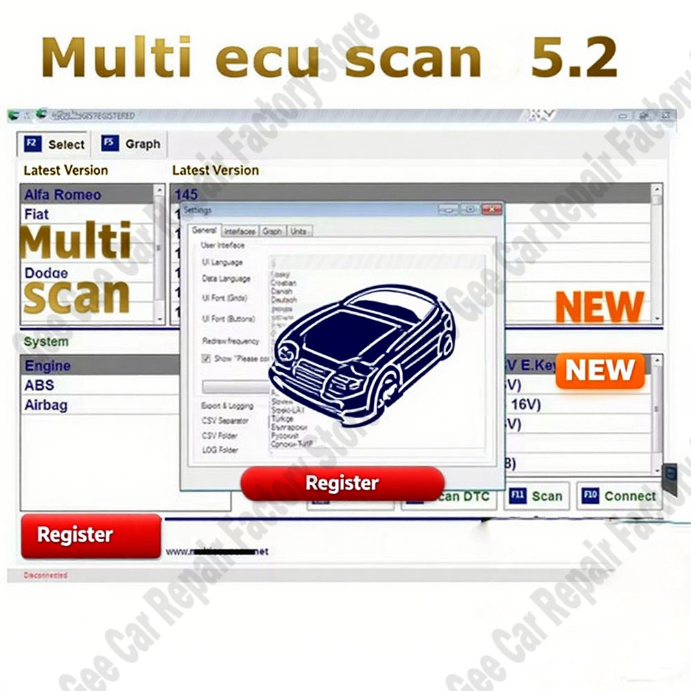 Obd2 Scanner - Nieuwste Multiecuscan V5.2 Geregistreerde Onbeperkte Keygen