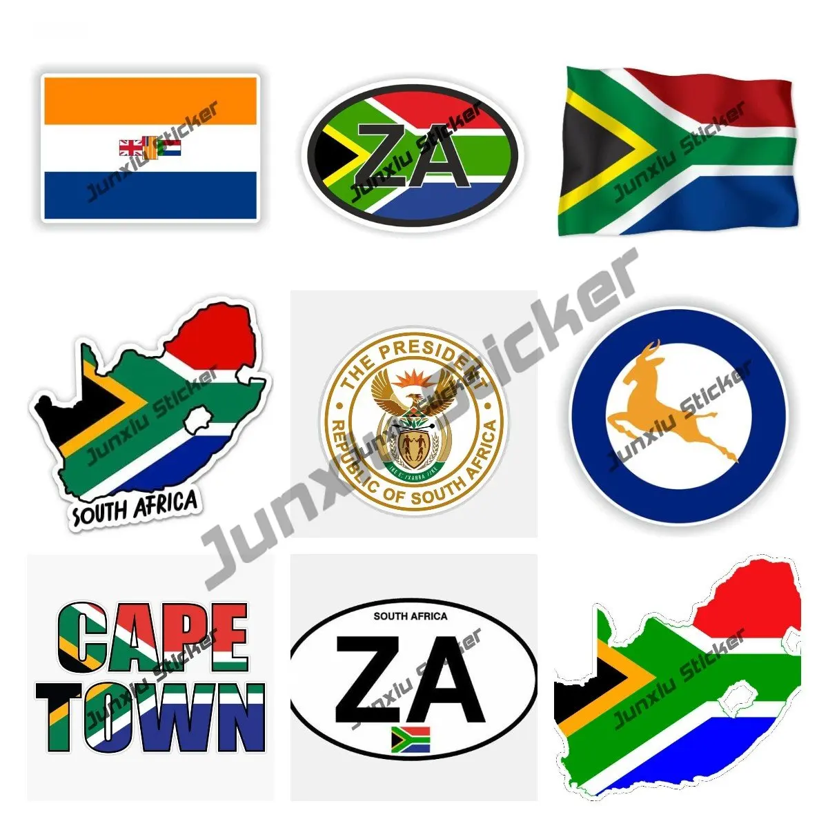 Car Accessories Cape Town - Zuid-Afrika kaart met vlag vinyl sticker