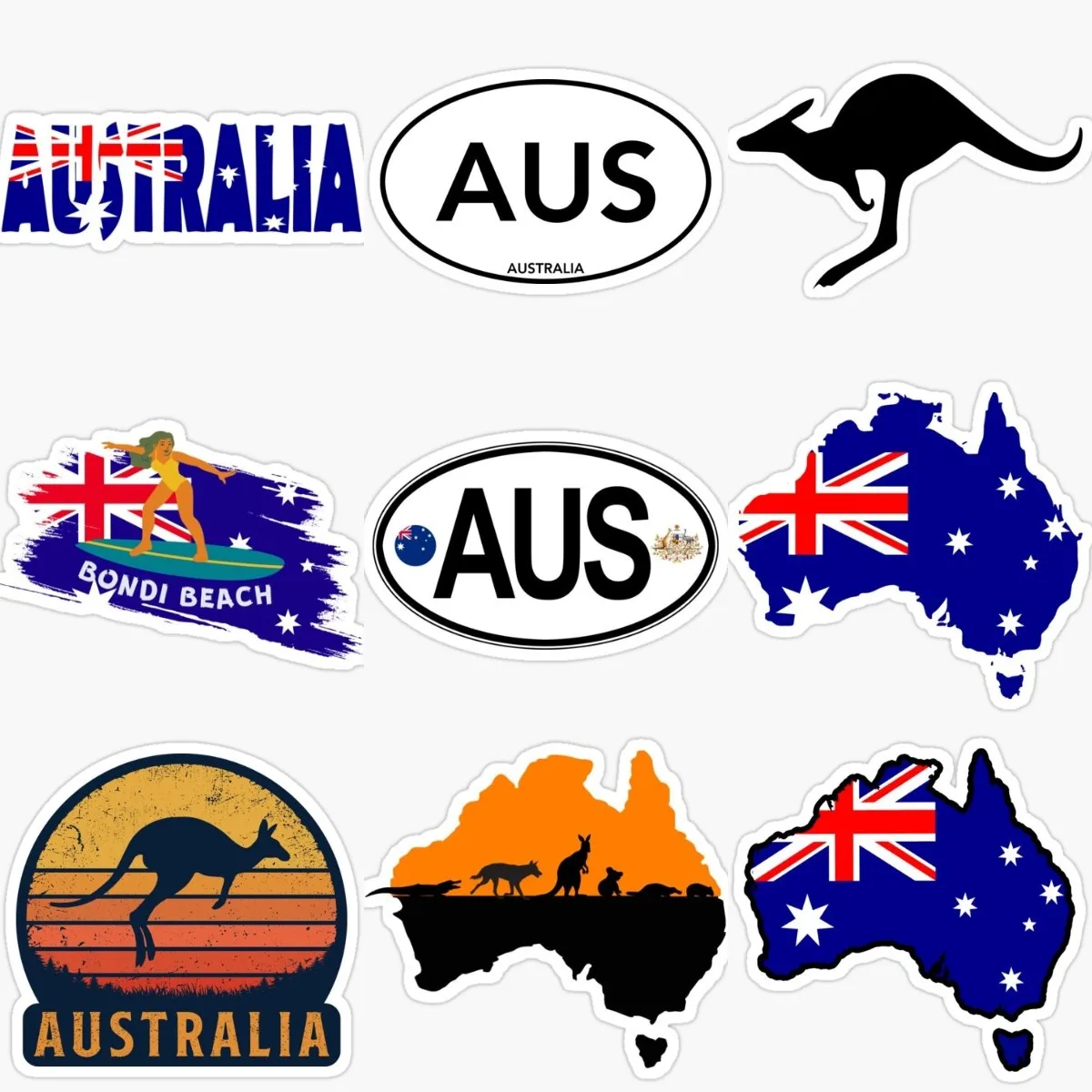 Car Accessories Australia - Creatieve AUS Australië Vlag Kaart Embleem