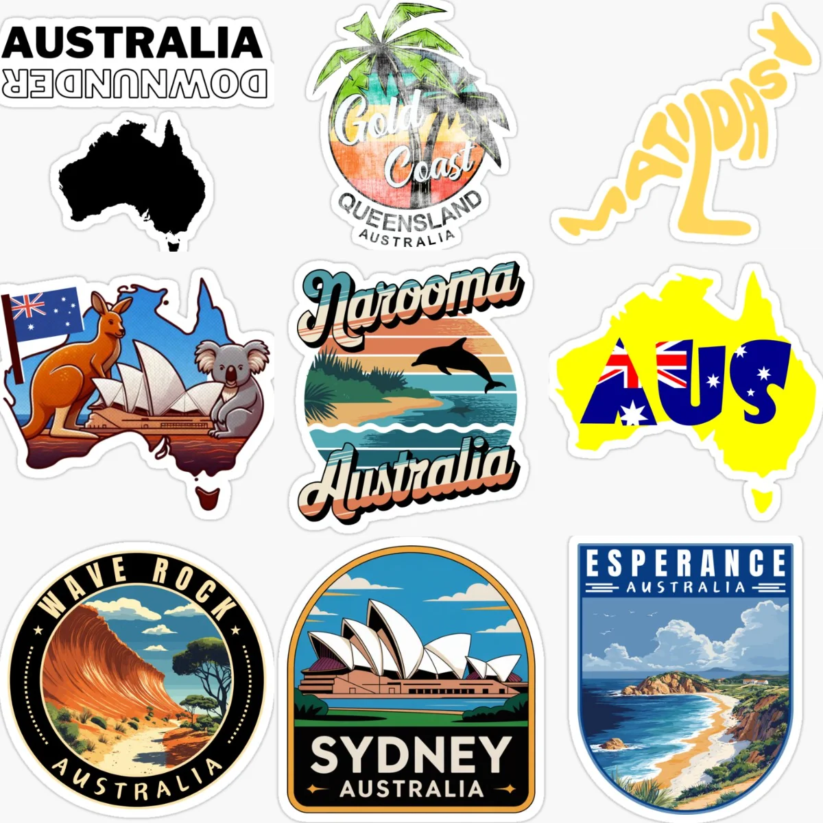 Car Accessories Australia - AUS Australië Vlag Kaart Landschap Embleem