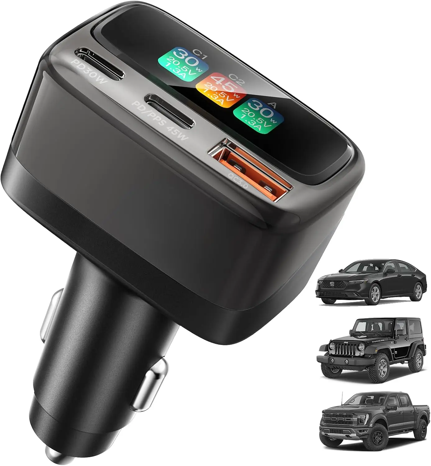 105W USB-C autolader met digit - Car Accessories Gifts recensie en prijs