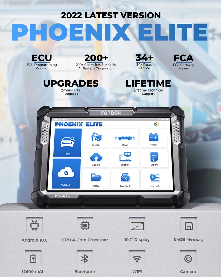 TOPDON PHOENIX ELITE Auto Ecu  - Obd2 Scanner recensie en prijs
