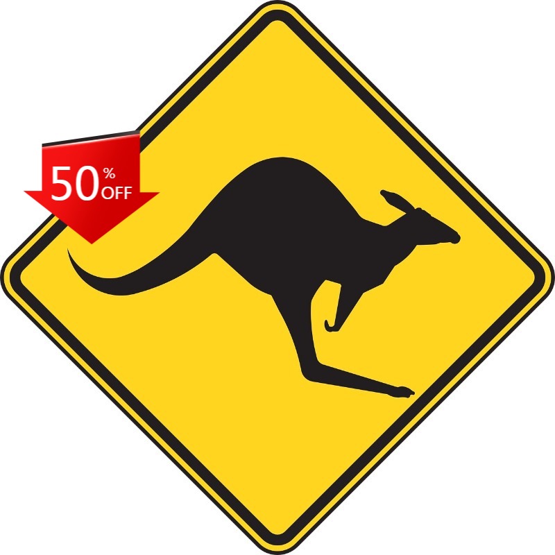 Kangoeroe Sticker Verkeersbord - Car Accessories Australia recensie en prijs